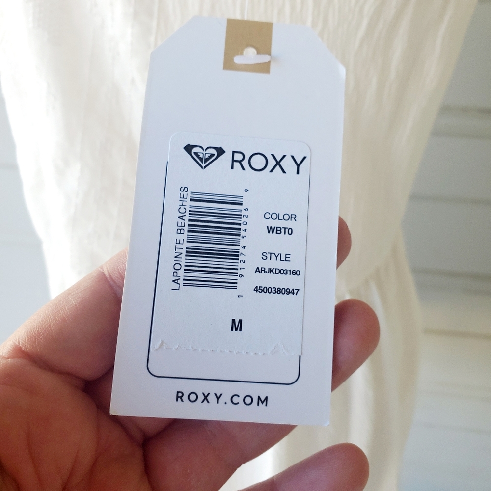 NWT ROXY LaPointe Beaches Embroidered Racerback White Dress M - Picture 9 of 12